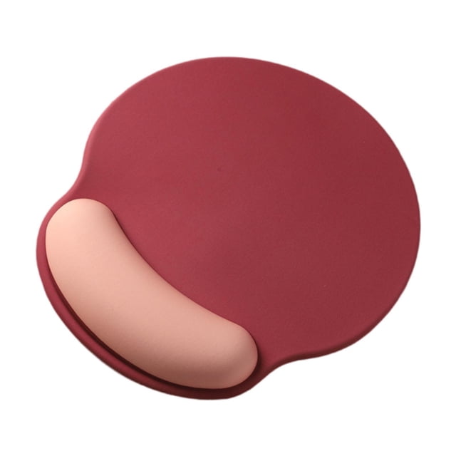 Almohadilla de ratón ergonómico con soporte de muñeca, silicona, mousepad no slip, escritorio de alfombrilla de mouse de computadora para trabajos de Rojo