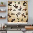 thumbnail image 4 of Western Cowboys Sheer Curtains 45 Inches Long, Brown Vintage Country Cactus Light Filering Curtains, Breathable Simi Curtain Privacy Drapes for Kitchen Bathroom Lightweight Small Window Treatment, 4 of 9