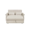 thumbnail image 2 of Ucloveria 55" Velvet Convertible Loveseat Sleeper Sofa Couch w/ 2 Lumbar Pillows, Adjustable Pull-Out Bed and Removable Armrest, 2 of 8