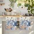 thumbnail image 4 of Blue Starfish Coastal Kitchen Towels Set of 4, Eucalyptus Summer Nautical Shell Retro Absorbent Dish Towels for Kitchen, Microfiber Hand Towel, Quick Drying Tea Towel for Cleaning Dishcloths, 4 of 7