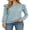 03-Cadet Blue, variant on JWD Long Sleeve Shirts for Women Knit Tops Casual Crewneck Ruffle Tops Loose Fit Black-Large