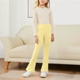 thumbnail image 4 of BRGZLK 3 Pack Girls Flare Leggings Solid Color Bottom Pants Wearing Casual High Waist Pants For Girls Kids Cotton Casual Clothes Can Be Worn Outside Yellow 8-9 Years, 4 of 5