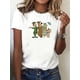 thumbnail image 1 of Medium Stretch Crew Neck Knit Cotton Blend Yabba-Dabba-Doo! The Flintstones Cartoon Graphic Women's Fashion Casual Sport T-Shirt | All-Season Tops, 1 of 7