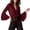 *Wine, variant on ClodeEU Women's V Neck Bell Long Sleeve Chiffon Top with Ruffle Hem,Casual Pullover Blouse ,Women's Plus L