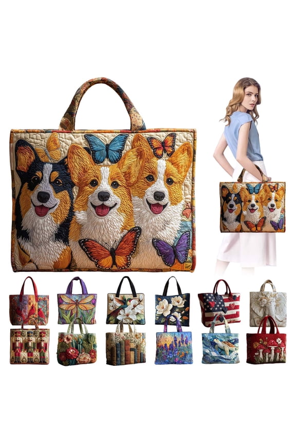 Tote Bag for Women Lightweight Puffy Quilted Canvas Handbags Cute Flowers Pint Shoulder Top Handle Satchel for Work Travel