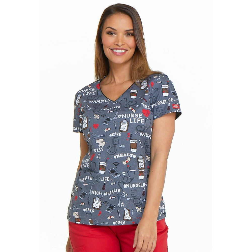 Dickies Dickies EDS Scrubs Top for Women VNeck DK700, XXS, Nurse