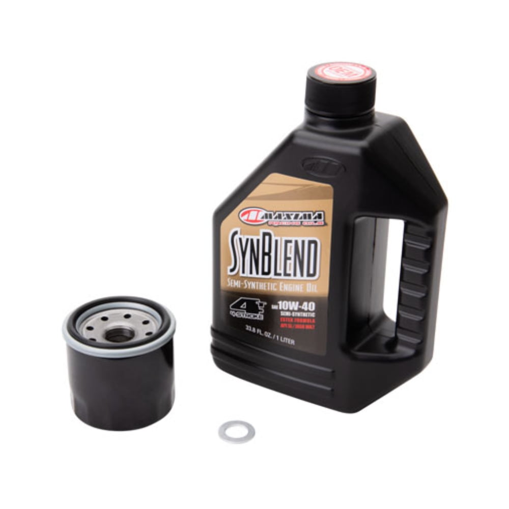 4-Stroke Oil Change Kit Maxima Synthetic Blend 10W-40 for Yamaha