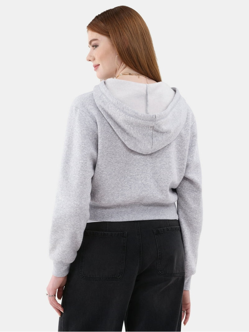 No Boundaries Cropped Fleece Zip Hoodie for Women