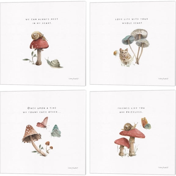 Great Art Now Storybook A by Lisa Audit 4 Piece Canvas Art Set Each 14"W x 14"H