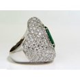 thumbnail image 2 of 17.60 Carat 18 Karat Natural Fine Green Emerald Diamond 3D Puffed Dome Deco Ring, 2 of 12