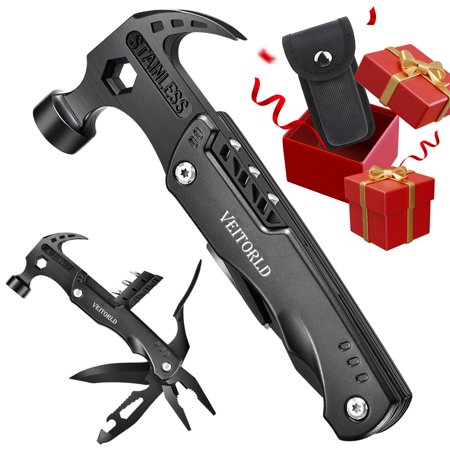 VEITORLD Gifts for Men Dad Him Fathers Day Unique Anniversary Birthday Gifts Idea for Men Him Husband Boyfriend All in One Tools Hammer Multitool Camping Hunting Hiking Presents Cool Gadgets