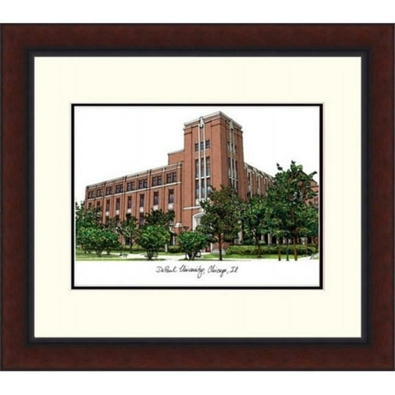 Campusimages IL974LR DePaul University Legacy Alumnus Framed Lithograph