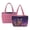 Butterfly Daisy Galaxy, variant on Cactus Mexico Print Reversible Quilted Tote Bag – Women's 2-in-1 Shoulder Handbag, Large Capacity Travel Tote with Multiple Pockets for Laptop, Water Bottle, Pink
