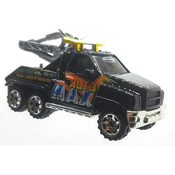 Christmas Ornament for Wrecker Tow Truck Black Orange