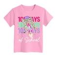thumbnail image 4 of Girls Kids 100 Days Of School Print Crewneck Loose Short Sleeve Spring T-Shirts Soft Trendy T Shirt Boys 100 Days of School Shirt 8-10, 4 of 4