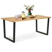 Aimee Lii 6-Person Acacia Wood Outdoor Dining Table with 2 Inch Umbrella Hole, Outdoor Patio Furniture for Balcony Porch Garden Backyard, Sturdy