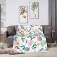 thumbnail image 2 of XMXY Fleece Throw Blanket for Couch, Fresh Colorful Flowering Plants Lightweight Plush Fuzzy Cozy Soft Bed Blankets and Throws for Sofa, 50"x40" inches, 2 of 8