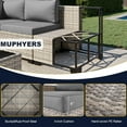 thumbnail image 2 of 14-Piece Outdoor Patio Furniture Set, PE Wicker Rattan Sectional Sofa Conversation Set with Tempered Glass Table & Thick Cushions - All-Weather Garden, Backyard Furniture,Grey, 2 of 7