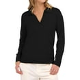 thumbnail image 2 of Women'S V Neck Long Sleeve Sweaters Dressy Casual Business Basic Knit Pullover Top Black 5XL, 2 of 9