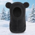thumbnail image 2 of NOLDARES Baby Girls Boys Knitted Balaclava Winter Hat Scarf Toddler Kids Earflap Hood Scarves Caps Fleece Lined(K111-Black), 2 of 9