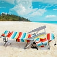 thumbnail image 3 of 63*65*82cm Short Oxford Cloth Silver White Aluminum Tube Bearing 100kg Beach Chair Rainbow Stripes, 3 of 10