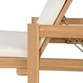 thumbnail image 5 of Christopher Knight Home Patio Wood Chaise Lounge Chair with Adjustable Backrest and Cushion, Cream, 5 of 11