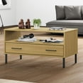 thumbnail image 1 of vidaXL Coffee Table with Metal Legs Brown 85x50x45cm Solid Wood OSLO, 1 of 5