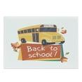 thumbnail image 1 of School Bus Cutting Board, Back to School Theme Autumn Time and Leaves Falling Childhood Poster Like, Decorative Tempered Glass Cutting and Serving Board, in 3 Sizes, by Ambesonne, 1 of 2