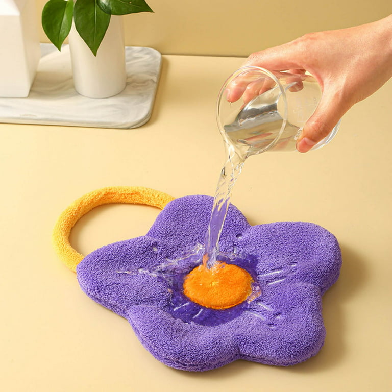 WQQZJJ Home Essentials Cute Hand Towels, Bathroom Towels With Hanging Loop,  Children Hand Towel Flower, Microfiber Coral Fleece Absorbent Hand Towel