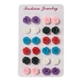 thumbnail image 3 of Set de 12 pares de aretes perfecl flores de resina multicolor, 3 of 6