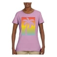thumbnail image 2 of Tropical Palm Tree Silhouette | Womens Pop Culture Graphic T-Shirt, Light Pink, 2XL, 2 of 4