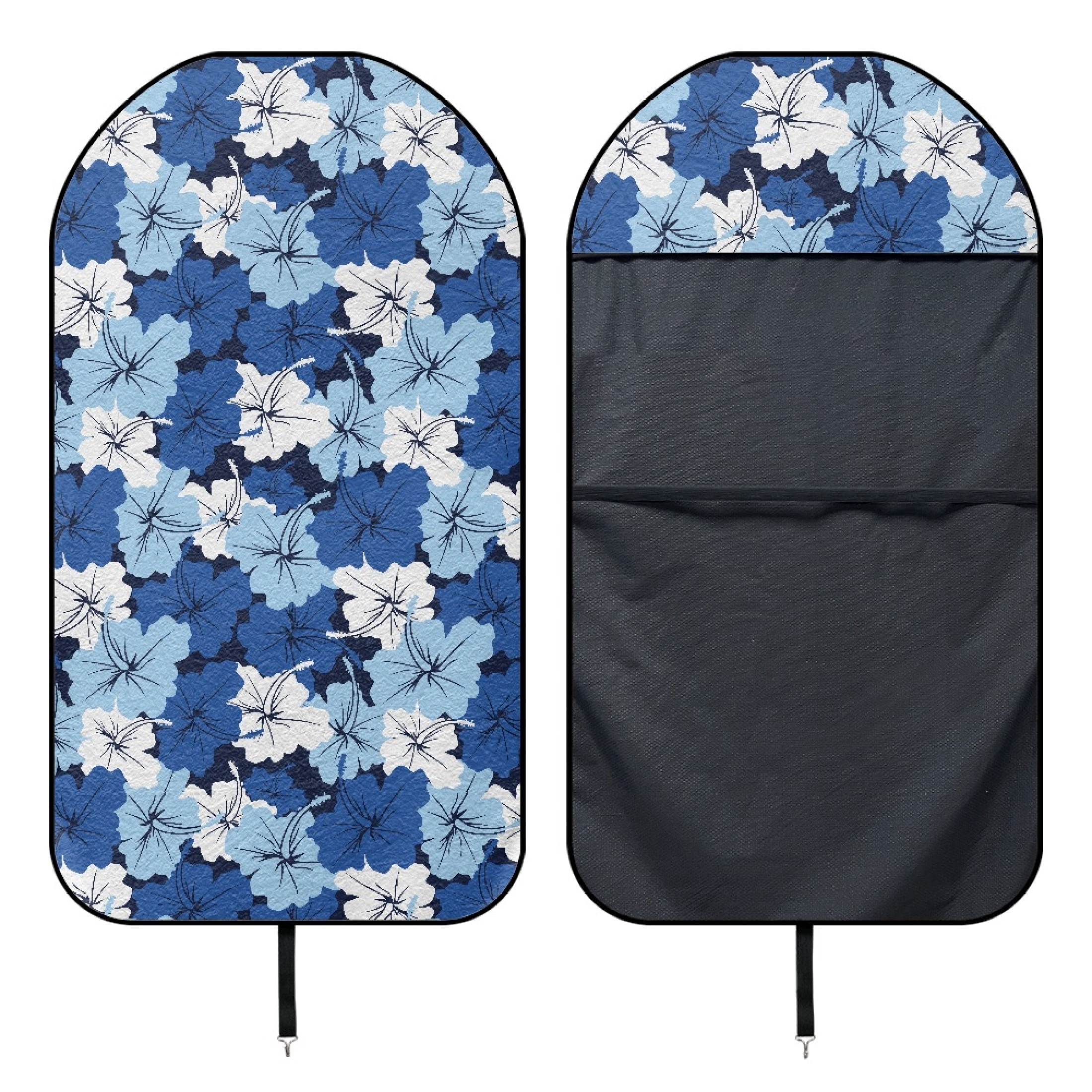 XYZCANDO Blue Hibiscus Floral Car Seat Towel Cover - Waterproof Sweat-Absorbent Protector, Universal Fit for Cars, SUVs & Trucks - Soft, Breathable Auto Accessory