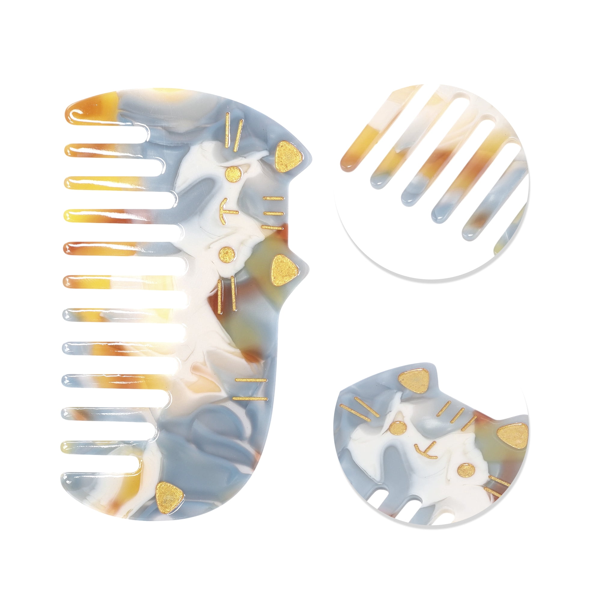 Unique Bargains 1 Pc Women Durable Cute Cat Comb Designed for All Hair Types Blue