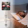 thumbnail image 4 of Non-Ticking Silent Wall Clocks Battery Operated Personalized Decor Clock for Living Room,Bedroom-Pink Flamingos In The Tropical Forest With Green Background(10inch), 4 of 4