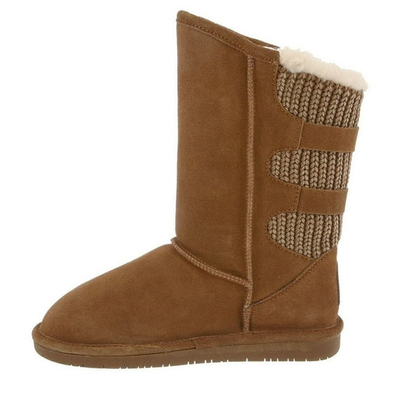 BEARPAW Womens Boshie Wide Hickory Size 6 Womens Boot classic Suede Womens Slip On Boot comfortable Winter Boot