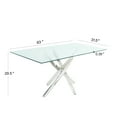 thumbnail image 4 of Sumdeal 63" Glass Dining Table with Silver Base, 4 of 7