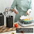 thumbnail image 6 of ReaNea Black Utensil Holder Stainless Steel Kitchen Utensil Holders For Countertop, Kitchen Utensil Organizer Pack of 2, 6 of 7