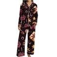 thumbnail image 4 of Wowcloth Woman's Christmas Sleepwear Set, Long Sleeve with Hooded Design, Soft Fleece Fabric Cozy Winter Pajamas for Holiday Comfort and Lounge Wear, 4 of 5