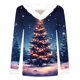 thumbnail image 3 of MHFRRA Camiseta de Manga Larga Temática con Cuello y Estampado Festivo para Fiestas Navideñas. Azul, 3 of 3