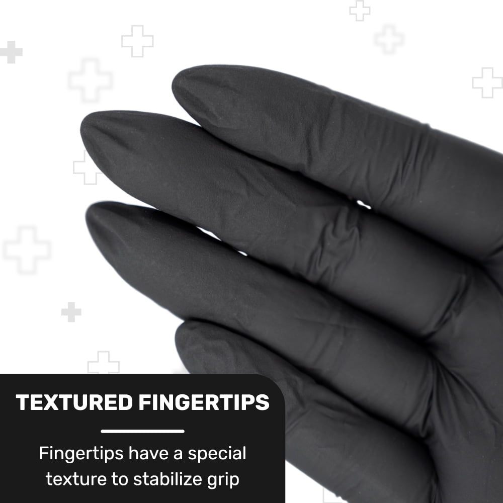 WellBefore Black Nitrile Disposable Gloves - Large 1000 Ct. Disposable Powder-Free and Latex-Free