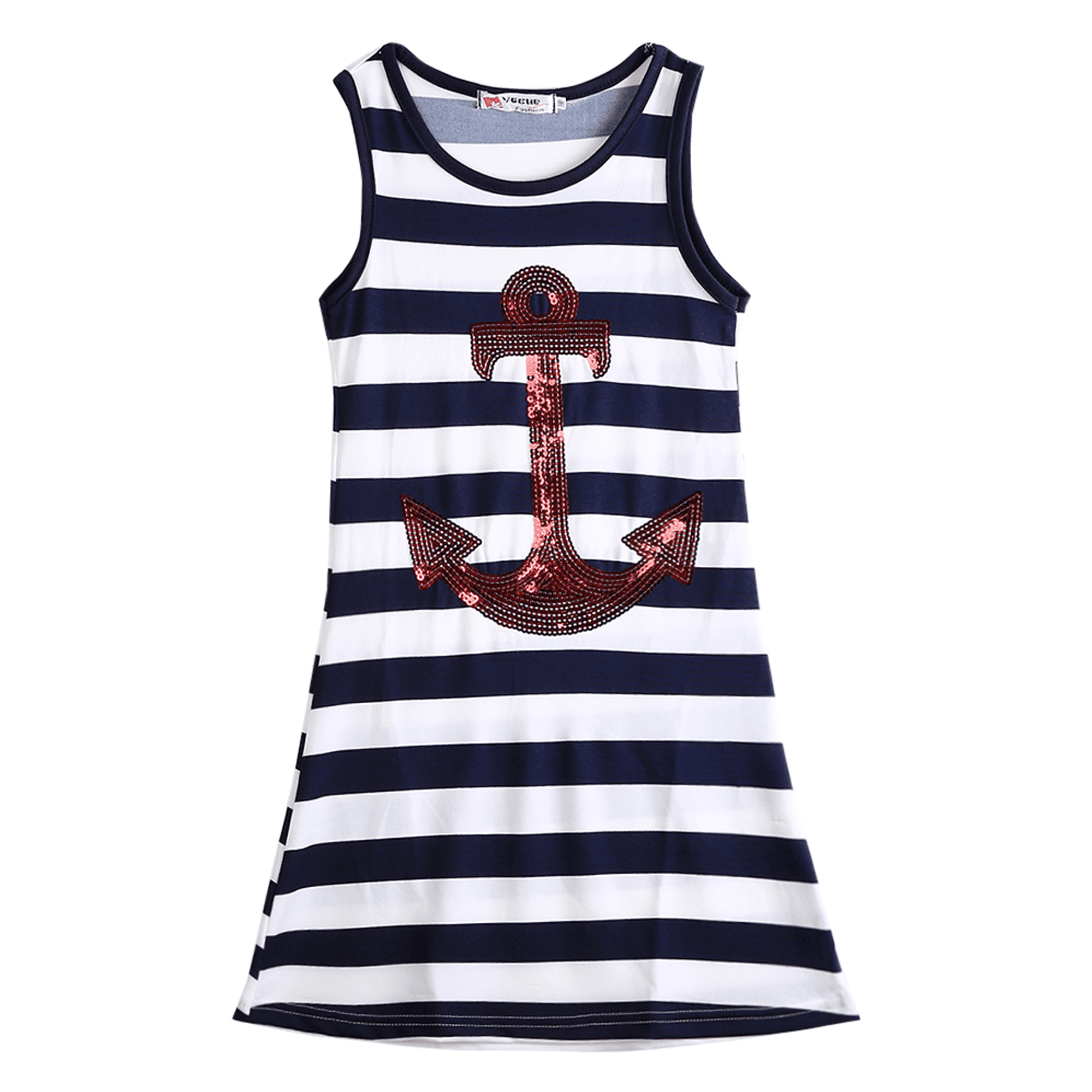 navy blue and white sundress