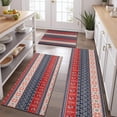 thumbnail image 2 of Red and Blue Christmas Knitted Pattern Kitchen Rugs Sets Of 3,Kitchen Runner Rugs Non Skid Washable,Decorative Kitchen Floor Mats for Kitchen,Sink,Laundry,17"x30"+ 17"x47" + 17"x59", 2 of 6