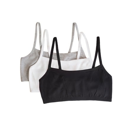 Fruit of the Loom Womens Spaghetti Strap Cotton Sports Bra, 3-Pack, Style-9036