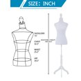thumbnail image 2 of CL.HPAHKL Female Mannequin Torso Manikin Dress Form 49.6-63.4 Inch Height Adjustable Female Dress Model Display Torso Body Tripod Stand Clothing Forms,White, 2 of 7