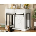 thumbnail image 4 of 37.8" W Dog Crate Furniture for Small Medium Dogs, 2-in-1 Iron-Wood Fusion Dog Cage Indoor As Side End Table, Farmhouse Dogs Kennel with Sliding Barn Doors & Drawer, 4 of 8