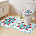 thumbnail image 4 of Country Bathroom Rugs Set Vintage Modern Bohemian Tribal Ethnic Non Slip Absorbent Soft Bath Mats 3 Piece Set with Bathroom Rug, U-Shaped Floor Mat, Toilet Seat Cover Large Size, 4 of 9