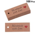 thumbnail image 4 of Shisuyan 100pcs Kraft Baking Gift Wrapping Tag Love Printed Baking Tag for Gift Package (Handmade Red Heart), 4 of 8