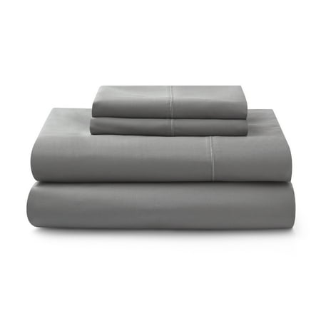 Better Homes & Gardens 400 Thread Count Hygro Cotton Bed Sheet Set, Full, Grey Flannel