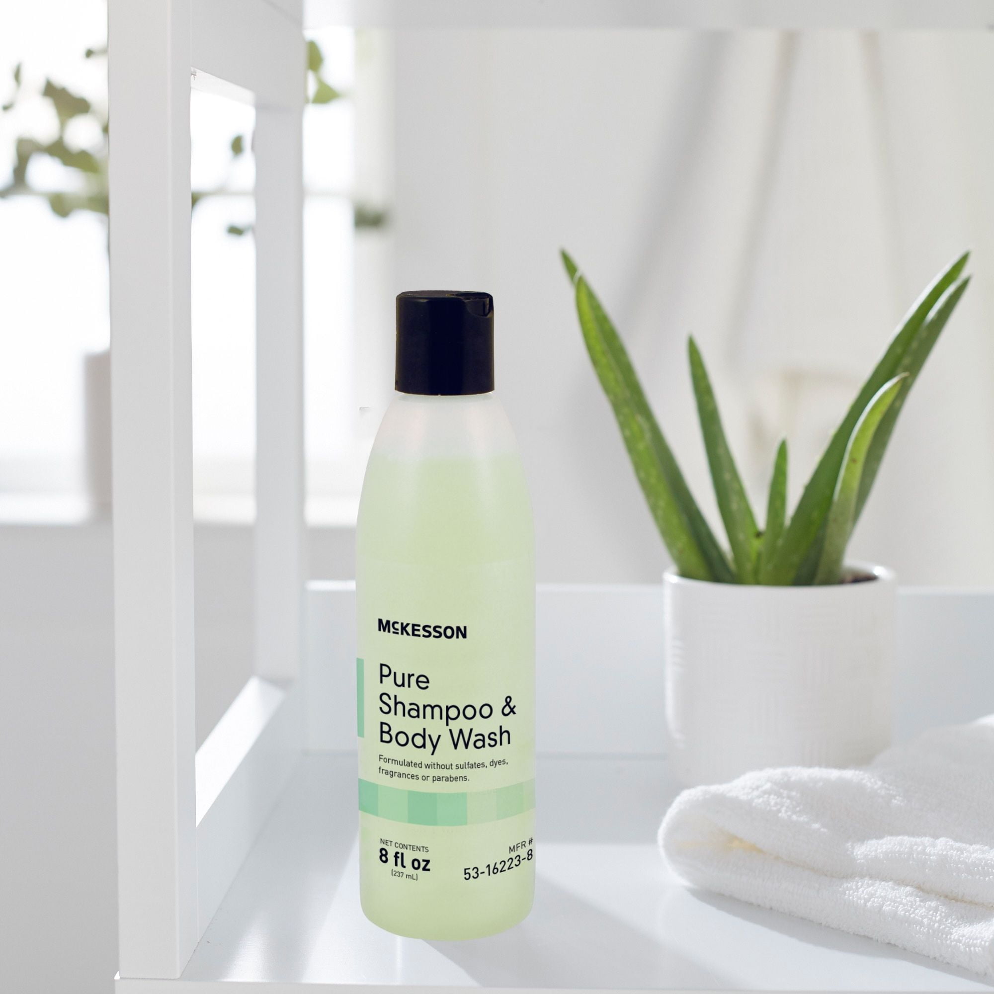 McKesson Shampoo and Body Wash, Fragrance-Free, Flip-Top Bottle, 8 Ounces, 48 Ct