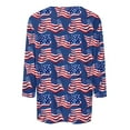 thumbnail image 4 of BLTIBY 2025 Womens Blouse Summer Independence Day Printed Round Neck Short Sleeve Shirts Loose Novelty Graphic T-Shirts Fashion Casual Pullover Tops Multicolor 2 L, 4 of 5